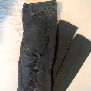 Distressed Black Jeans